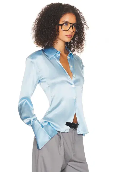 Helsa The Silk Charmeuse Shirt | Thumbnail 4 Helsa The Silk Charmeuse Shirt | Thumbnail 4