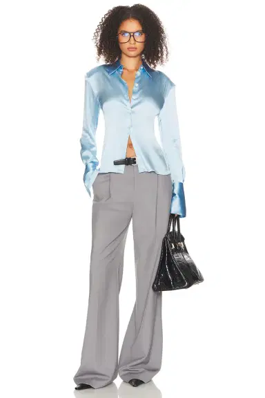 Helsa The Silk Charmeuse Shirt | Thumbnail 6 Helsa The Silk Charmeuse Shirt | Thumbnail 6