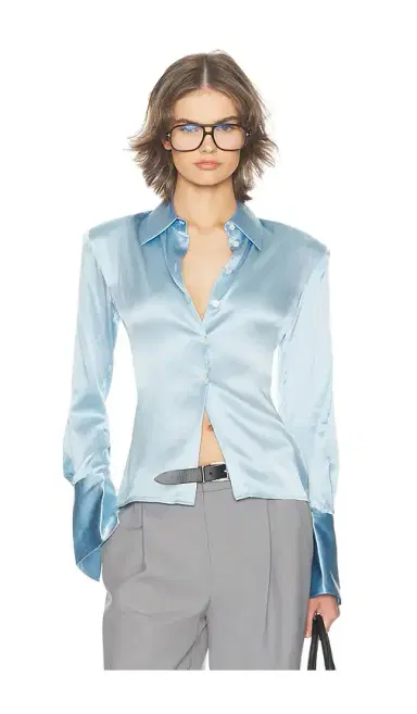 Helsa The Silk Charmeuse Shirt | Thumbnail 1 Helsa The Silk Charmeuse Shirt | Thumbnail 1