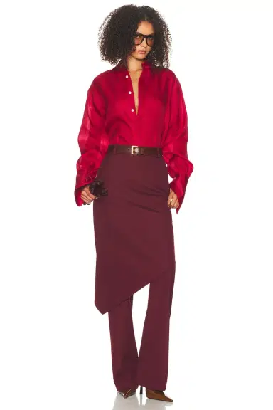 Helsa The Silk Gazar Shirt | Thumbnail 4 Helsa The Silk Gazar Shirt | Thumbnail 4