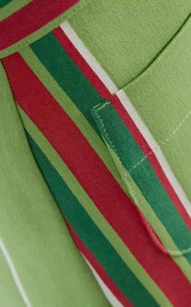 LA VESTE Exclusive Riviera Pippi Striped Cotton Pants - Green | Thumbnail 5 LA VESTE Exclusive Riviera Pippi Striped Cotton Pants - Green | Thumbnail 5