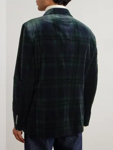 Polo Ralph Lauren Double-Breasted Checked Cotton-Velvet Blazer - Men | Thumbnail 3 Polo Ralph Lauren Double-Breasted Checked Cotton-Velvet Blazer - Men | Thumbnail 3