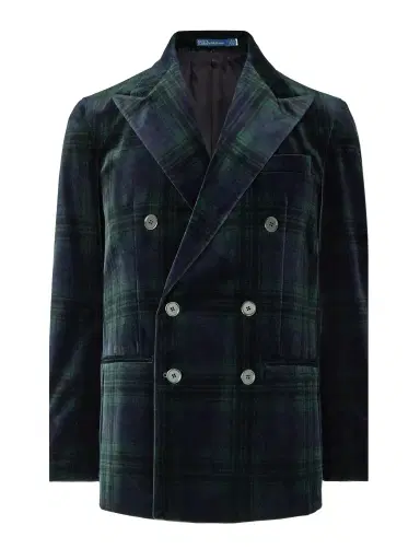 Polo Ralph Lauren Double-Breasted Checked Cotton-Velvet Blazer - Men | Thumbnail 1 Polo Ralph Lauren Double-Breasted Checked Cotton-Velvet Blazer - Men | Thumbnail 1
