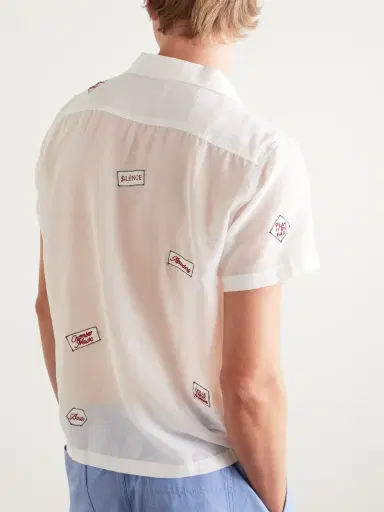 BODE On Air Convertible-Collar Embroidered Cotton and Silk-Blend Voile Shirt - Men | Thumbnail 3 BODE On Air Convertible-Collar Embroidered Cotton and Silk-Blend Voile Shirt - Men | Thumbnail 3