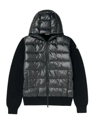 Moncler Quilted Shell-Panelled Virgin Wool and Cashmere-Blend Down Jacket - Men | Thumbnail 1 Moncler Quilted Shell-Panelled Virgin Wool and Cashmere-Blend Down Jacket - Men | Thumbnail 1