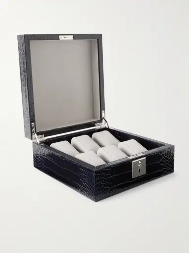 Smythson Mara Croc-Effect Leather Six-Piece Watch Box - Men | Thumbnail 2 Smythson Mara Croc-Effect Leather Six-Piece Watch Box - Men | Thumbnail 2
