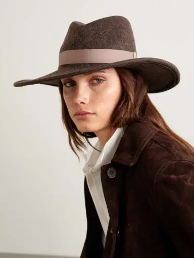 Gigi Burris Jeanne Embellished Satin-trimmed Wool And Cotton-blend Felt Fedora | Thumbnail 2 Gigi Burris Jeanne Embellished Satin-trimmed Wool And Cotton-blend Felt Fedora | Thumbnail 2