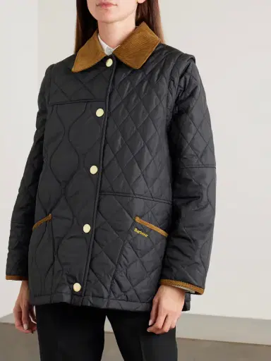 Barbour Lorrie Convertible Corduroy-trimmed Quilted Shell Jacket | Thumbnail 3 Barbour Lorrie Convertible Corduroy-trimmed Quilted Shell Jacket | Thumbnail 3