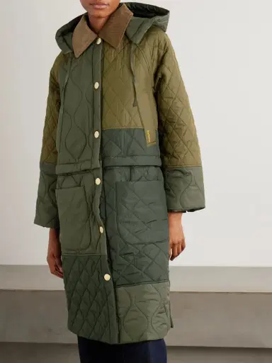 Barbour Lilian Hooded Convertible Corduroy-trimmed Quilted Recycled-shell Coat | Thumbnail 3 Barbour Lilian Hooded Convertible Corduroy-trimmed Quilted Recycled-shell Coat | Thumbnail 3