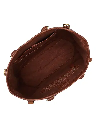 Polo Ralph Lauren Men's Heritage Leather Tote Bag - British Tan | Thumbnail 3 Polo Ralph Lauren Men's Heritage Leather Tote Bag - British Tan | Thumbnail 3