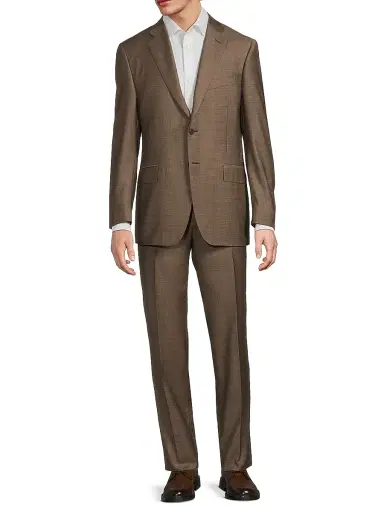 Canali Men's Siena Notch Lapel Wool Suit - Tan | Thumbnail 2 Canali Men's Siena Notch Lapel Wool Suit - Tan | Thumbnail 2