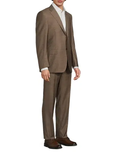 Canali Men's Siena Notch Lapel Wool Suit - Tan | Thumbnail 4 Canali Men's Siena Notch Lapel Wool Suit - Tan | Thumbnail 4