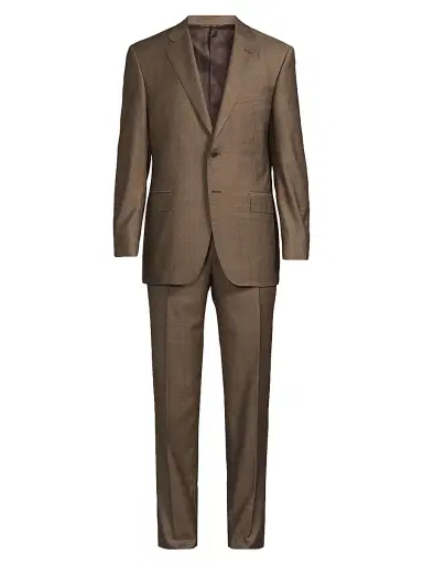 Canali Men's Siena Notch Lapel Wool Suit - Tan | Thumbnail 1 Canali Men's Siena Notch Lapel Wool Suit - Tan | Thumbnail 1