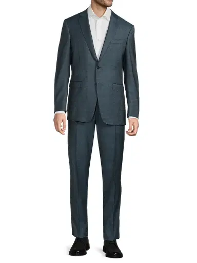 Canali Men's Milano Notch Lapel Wool Trim-Fit Suit - Green - Size 40 | Thumbnail 2 Canali Men's Milano Notch Lapel Wool Trim-Fit Suit - Green - Size 40 | Thumbnail 2