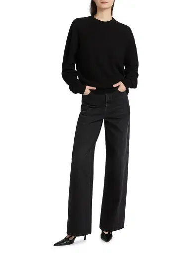 TOTEME Women's High-Rise Wide-Leg Jeans - Faded Black - Size 30 | Thumbnail 2 TOTEME Women's High-Rise Wide-Leg Jeans - Faded Black - Size 30 | Thumbnail 2