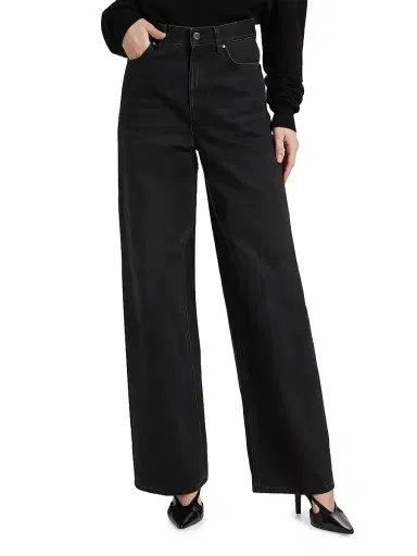 TOTEME Women's High-Rise Wide-Leg Jeans - Faded Black - Size 30 | Thumbnail 3 TOTEME Women's High-Rise Wide-Leg Jeans - Faded Black - Size 30 | Thumbnail 3