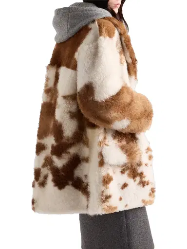 Prada Women's Shearling Coat - White Multi | Thumbnail 3 Prada Women's Shearling Coat - White Multi | Thumbnail 3