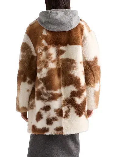 Prada Women's Shearling Coat - White Multi | Thumbnail 4 Prada Women's Shearling Coat - White Multi | Thumbnail 4