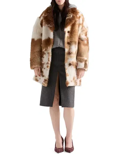 Prada Women's Shearling Coat - White Multi | Thumbnail 6 Prada Women's Shearling Coat - White Multi | Thumbnail 6