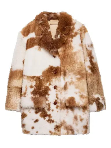 Prada Women's Shearling Coat - White Multi | Thumbnail 1 Prada Women's Shearling Coat - White Multi | Thumbnail 1