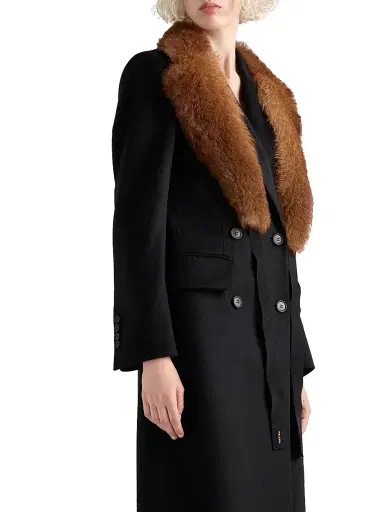 Prada Women's Double Breasted Cashmere Coat | Thumbnail 4 Prada Women's Double Breasted Cashmere Coat | Thumbnail 4