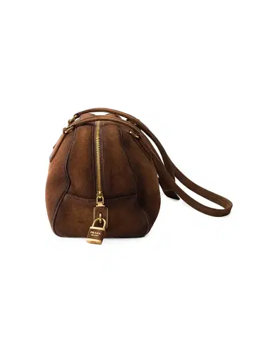 Prada Women's Suede Shoulder Bag - Brown | Thumbnail 4 Prada Women's Suede Shoulder Bag - Brown | Thumbnail 4