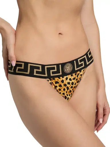 Versace Women's Topeka Cheetah-Print Stretch-Jersey Thong - Size XL | Thumbnail 5 Versace Women's Topeka Cheetah-Print Stretch-Jersey Thong - Size XL | Thumbnail 5