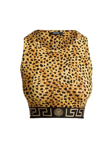Versace Women's Cheetah-Print Jersey Top - Size Small | Thumbnail 1 Versace Women's Cheetah-Print Jersey Top - Size Small | Thumbnail 1