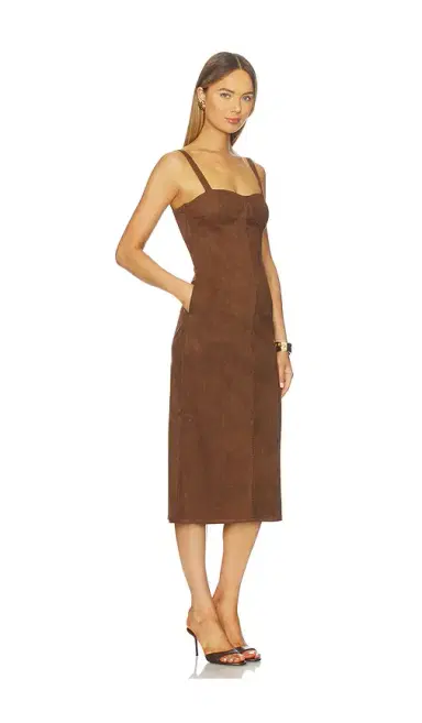Karina Grimaldi Olivia Suede Midi Dress | Thumbnail 2 Karina Grimaldi Olivia Suede Midi Dress | Thumbnail 2