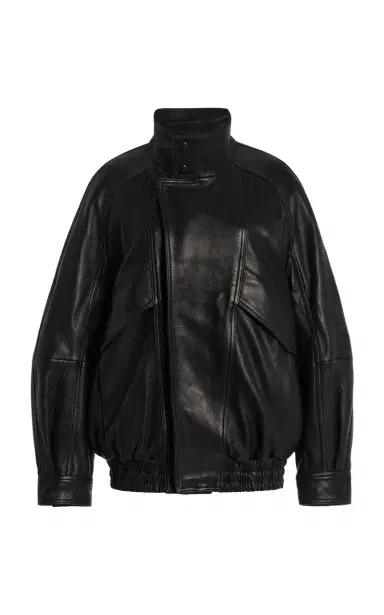 Nour Hammour Ariste Leather Bomber Jacket | Thumbnail 1 Nour Hammour Ariste Leather Bomber Jacket | Thumbnail 1