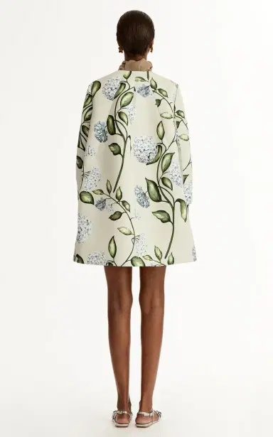 Oscar de la Renta Porcelain Flowers Short Faille Coat | Thumbnail 14 Oscar de la Renta Porcelain Flowers Short Faille Coat | Thumbnail 14