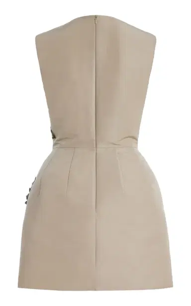 Oscar de la Renta Porcelain Flowers Embellished Faille Mini Dress | Thumbnail 5 Oscar de la Renta Porcelain Flowers Embellished Faille Mini Dress | Thumbnail 5