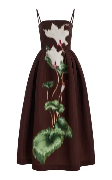 Oscar de la Renta Cyclamen Faille Midi Dress | Thumbnail 8 Oscar de la Renta Cyclamen Faille Midi Dress | Thumbnail 8