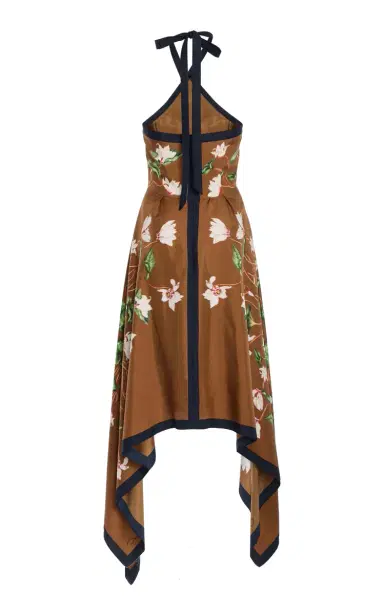 Oscar de la Renta Cyclamen Silk Halter Midi Dress | Thumbnail 5 Oscar de la Renta Cyclamen Silk Halter Midi Dress | Thumbnail 5