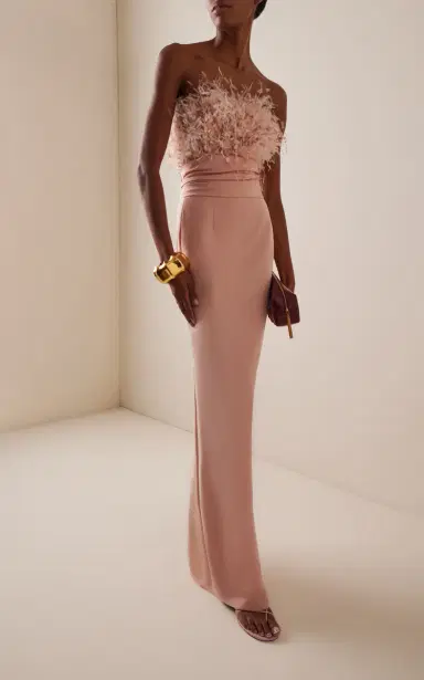 Oscar de la Renta Point D'esprit Silk Faille Gown | Thumbnail 2 Oscar de la Renta Point D'esprit Silk Faille Gown | Thumbnail 2