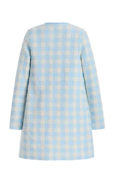 Oscar de la Renta Flower-Detailed Gingham Coat | Thumbnail 7 Oscar de la Renta Flower-Detailed Gingham Coat | Thumbnail 7