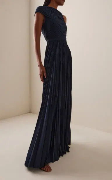 Michael Kors Collection One-Shoulder Pleated Georgette Gown | Thumbnail 2 Michael Kors Collection One-Shoulder Pleated Georgette Gown | Thumbnail 2