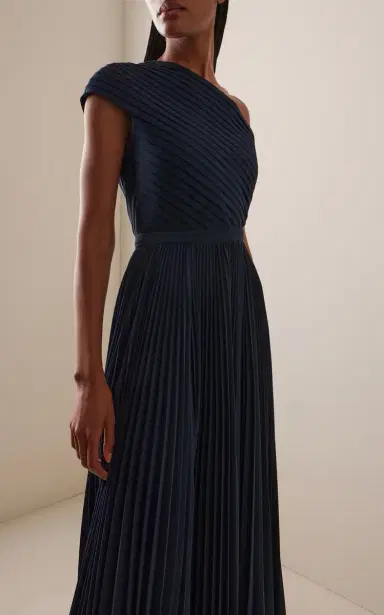 Michael Kors Collection One-Shoulder Pleated Georgette Gown | Thumbnail 3 Michael Kors Collection One-Shoulder Pleated Georgette Gown | Thumbnail 3