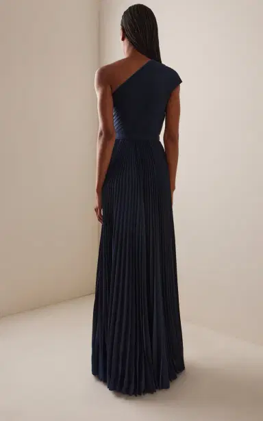 Michael Kors Collection One-Shoulder Pleated Georgette Gown | Thumbnail 4 Michael Kors Collection One-Shoulder Pleated Georgette Gown | Thumbnail 4