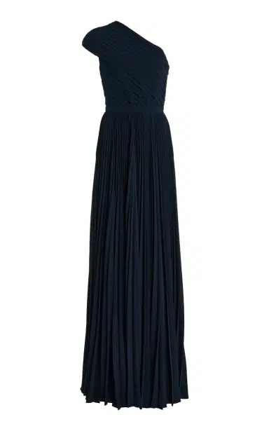 Michael Kors Collection One-Shoulder Pleated Georgette Gown | Thumbnail 1 Michael Kors Collection One-Shoulder Pleated Georgette Gown | Thumbnail 1