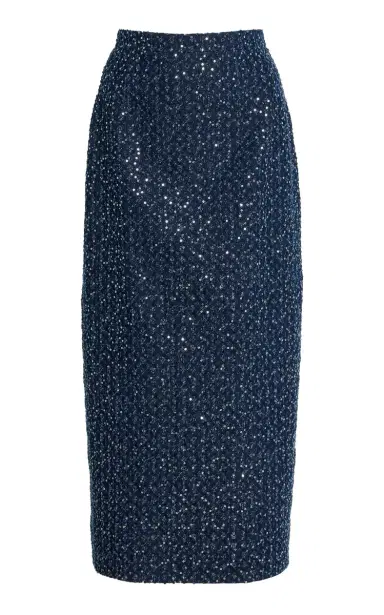 Michael Kors Collection Sequined Denim Midi Pencil Skirt | Thumbnail 1 Michael Kors Collection Sequined Denim Midi Pencil Skirt | Thumbnail 1