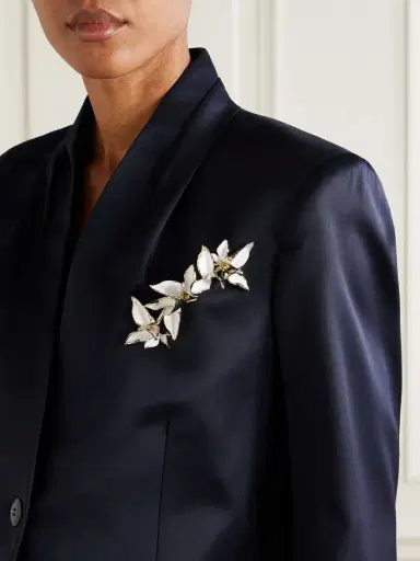 Erdem Flower Gold-tone And Enamel Brooch | Thumbnail 2 Erdem Flower Gold-tone And Enamel Brooch | Thumbnail 2
