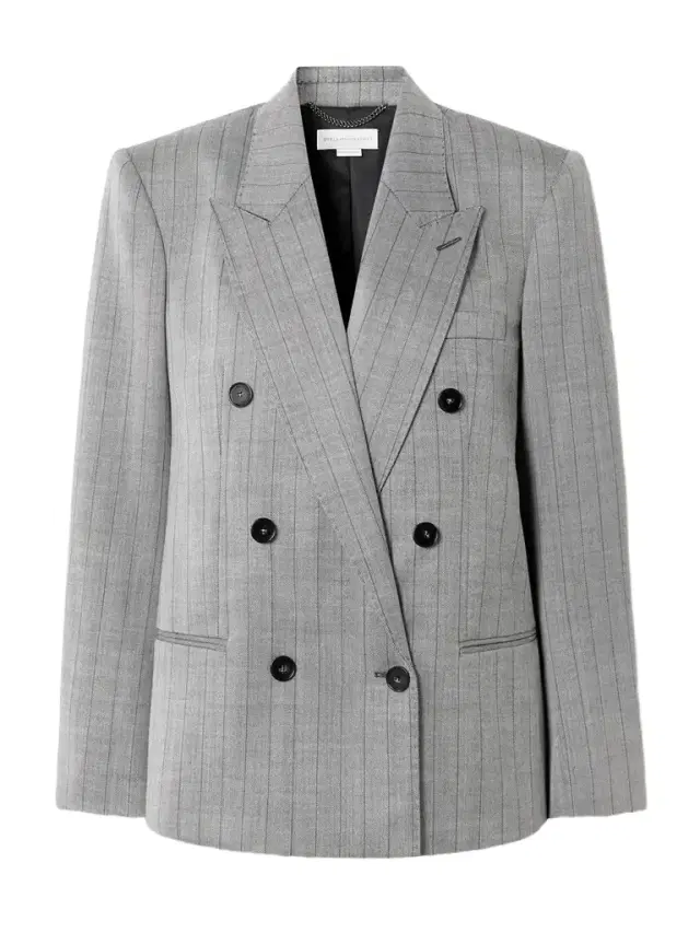 Stella McCartney Double-breasted Pinstriped Wool-blend Twill Blazer