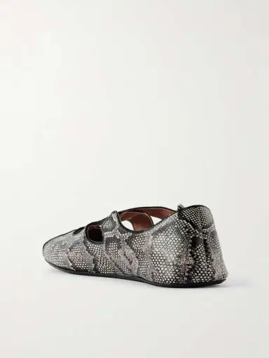 Alaïa Criss Cross Leather-trimmed Snakeskin Ballet Flats | Thumbnail 3 Alaïa Criss Cross Leather-trimmed Snakeskin Ballet Flats | Thumbnail 3