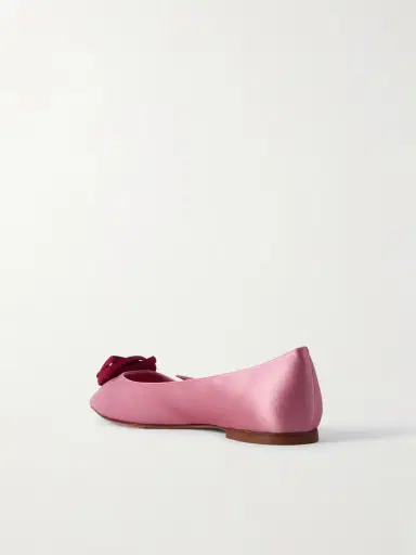 Roger Vivier Rose Vivier Embellished Cutout Satin Ballet Flats | Thumbnail 3 Roger Vivier Rose Vivier Embellished Cutout Satin Ballet Flats | Thumbnail 3