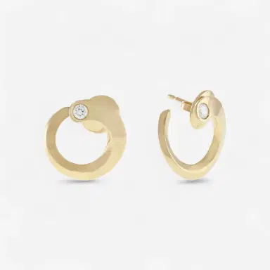 Crivelli Crivelli Like 18K Yellow Gold Diamond C Earrings by The Solist | Thumbnail 2 Crivelli Crivelli Like 18K Yellow Gold Diamond C Earrings by The Solist | Thumbnail 2