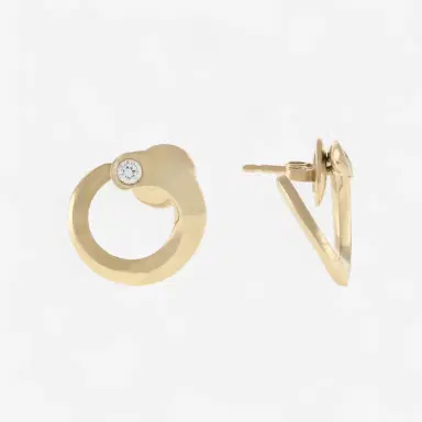Crivelli Crivelli Like 18K Yellow Gold Diamond C Earrings by The Solist | Thumbnail 3 Crivelli Crivelli Like 18K Yellow Gold Diamond C Earrings by The Solist | Thumbnail 3