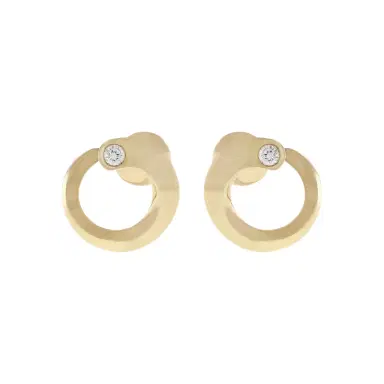 Crivelli Crivelli Like 18K Yellow Gold Diamond C Earrings by The Solist | Thumbnail 1 Crivelli Crivelli Like 18K Yellow Gold Diamond C Earrings by The Solist | Thumbnail 1