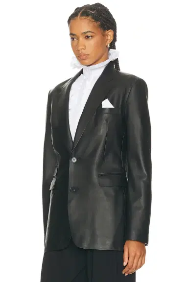 Ralph Lauren Collection Eli Leather Blazer | Thumbnail 4 Ralph Lauren Collection Eli Leather Blazer | Thumbnail 4