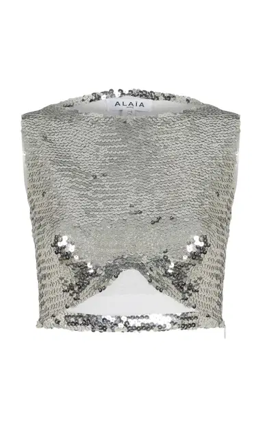 Alaïa Sequin Cropped Top | Thumbnail 1 Alaïa Sequin Cropped Top | Thumbnail 1